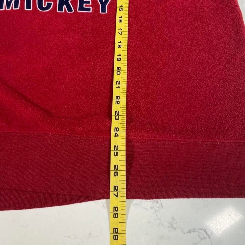 Vintage Disney Store Mickey Mouse Red Fleece Sweatshirt Size L 90s Y2K - Picture 6 of 7